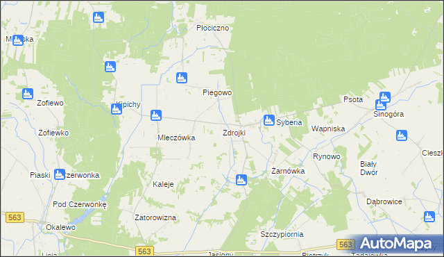 mapa Zdrojki gmina Lubowidz, Zdrojki gmina Lubowidz na mapie Targeo