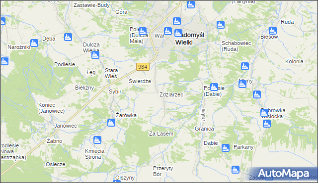 mapa Zdziarzec, Zdziarzec na mapie Targeo