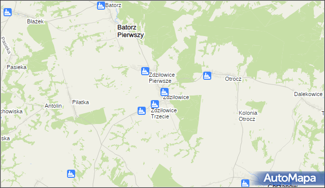 mapa Zdziłowice, Zdziłowice na mapie Targeo