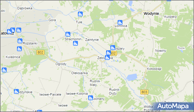 mapa Żebraczka, Żebraczka na mapie Targeo