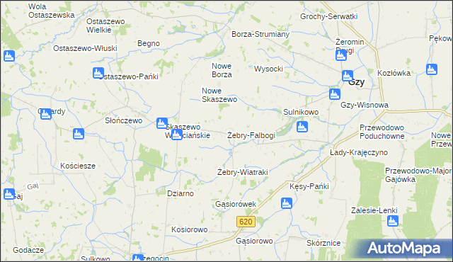mapa Żebry-Falbogi, Żebry-Falbogi na mapie Targeo