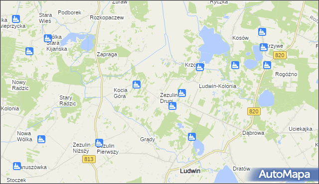 mapa Zezulin Drugi, Zezulin Drugi na mapie Targeo