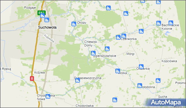mapa Zgierszczańskie, Zgierszczańskie na mapie Targeo