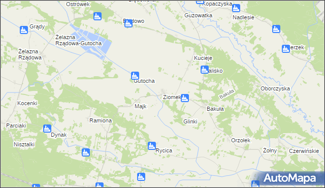 mapa Ziomek, Ziomek na mapie Targeo