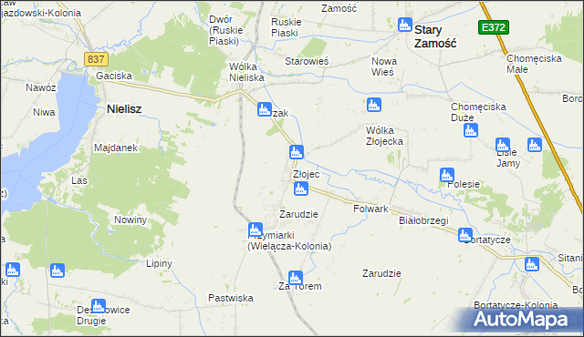 mapa Złojec, Złojec na mapie Targeo