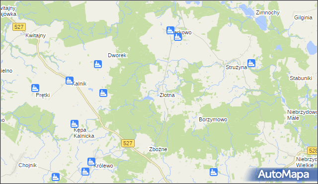 mapa Złotna, Złotna na mapie Targeo