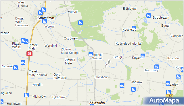 mapa Złotniki Wielkie, Złotniki Wielkie na mapie Targeo