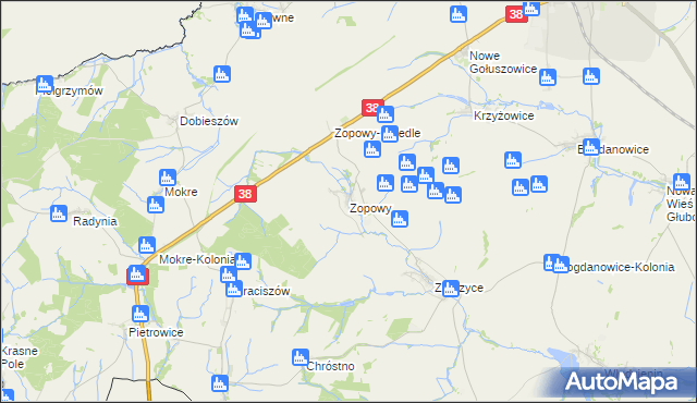 mapa Zopowy, Zopowy na mapie Targeo