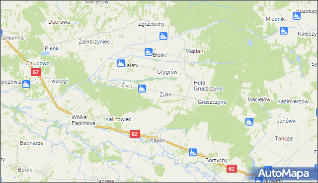 mapa Żulin gmina Stoczek, Żulin gmina Stoczek na mapie Targeo
