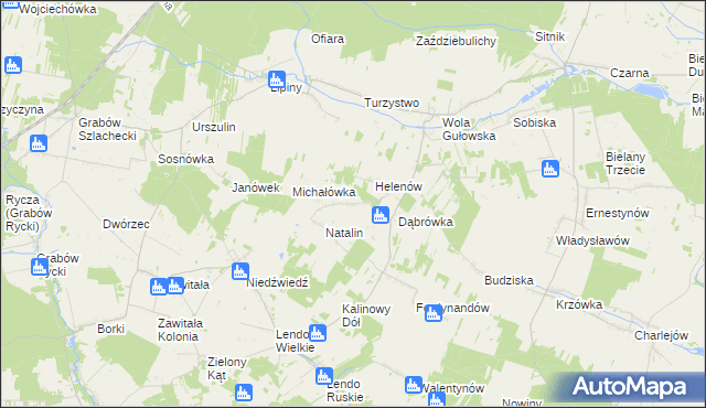 mapa Żurawiec gmina Adamów, Żurawiec gmina Adamów na mapie Targeo