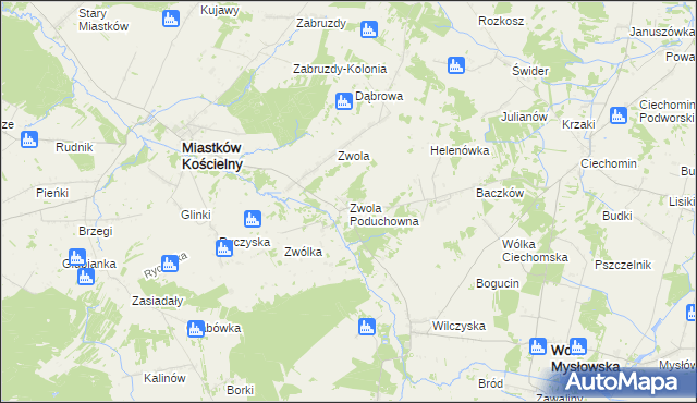 mapa Zwola Poduchowna, Zwola Poduchowna na mapie Targeo
