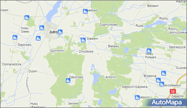 mapa Żydowski Bród, Żydowski Bród na mapie Targeo