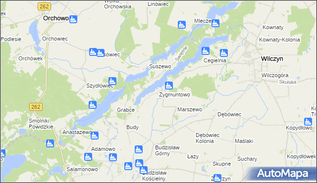 mapa Zygmuntowo gmina Wilczyn, Zygmuntowo gmina Wilczyn na mapie Targeo