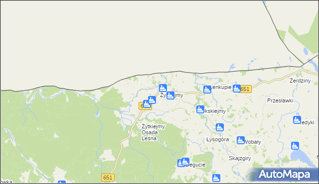 mapa Żytkiejmy, Żytkiejmy na mapie Targeo