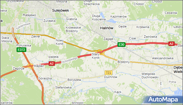 mapa Stary Konik, Stary Konik na mapie Targeo