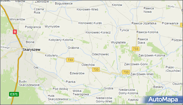 mapa Odechowiec, Odechowiec na mapie Targeo