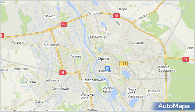 mapa Opola, Opole na mapie Targeo