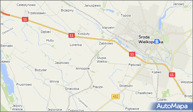 mapa Słupia Wielka, Słupia Wielka na mapie Targeo