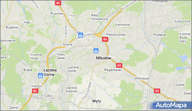 mapa Mikołów, Mikołów na mapie Targeo