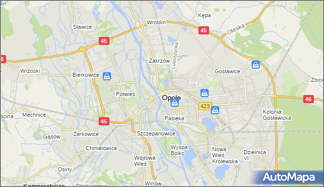 mapa Opola, Opole na mapie Targeo