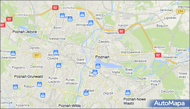 mapa Poznania, Poznań na mapie Targeo