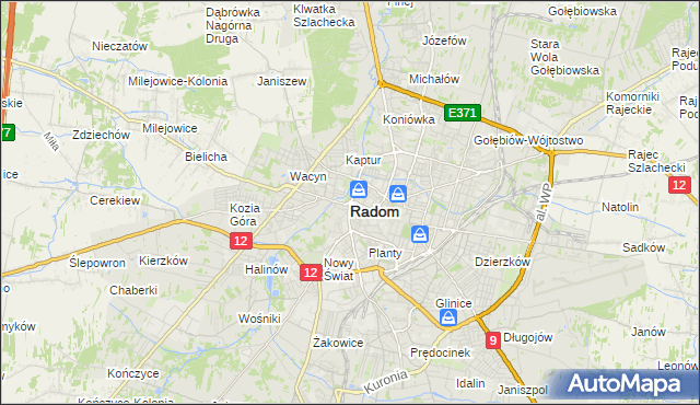 mapa Radomia, Radom na mapie Targeo