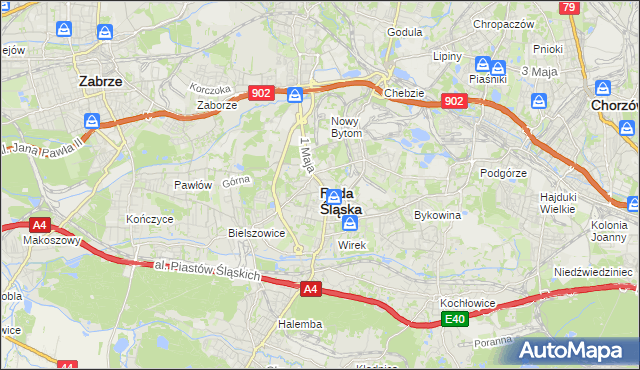 mapa Rudy Śląskiej, Ruda Śląska na mapie Targeo
