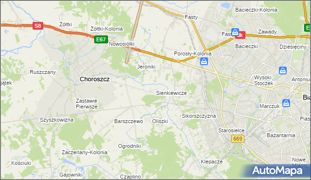 mapa Sienkiewicze, Sienkiewicze na mapie Targeo
