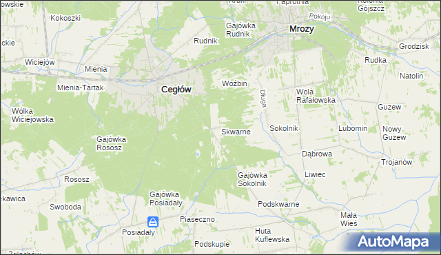 mapa Skwarne, Skwarne na mapie Targeo
