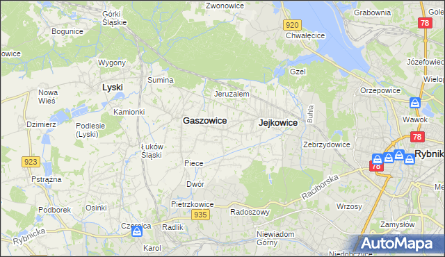 mapa Szczerbice, Szczerbice na mapie Targeo