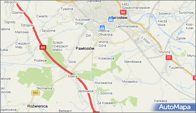 mapa Kidałowice, Kidałowice na mapie Targeo