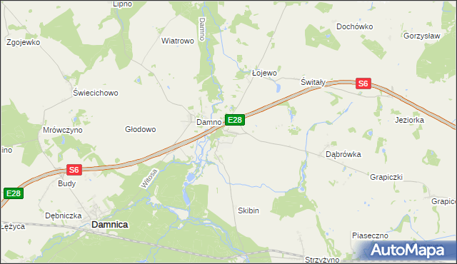 mapa Bobrowniki gmina Damnica, Bobrowniki gmina Damnica na mapie Targeo