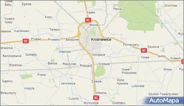 mapa Morawce, Morawce na mapie Targeo
