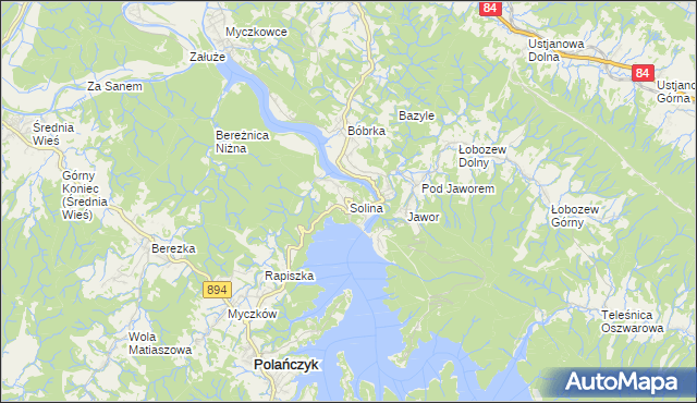 mapa Solina, Solina na mapie Targeo