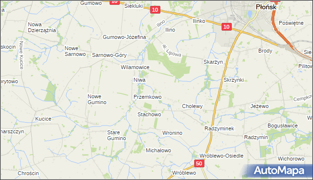 mapa Wroninko, Wroninko na mapie Targeo