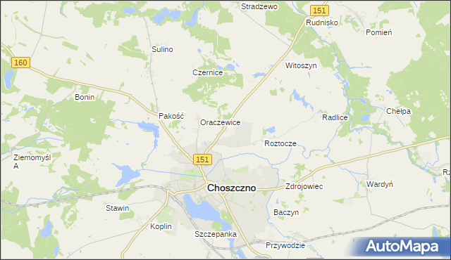 mapa Sułowo gmina Choszczno, Sułowo gmina Choszczno na mapie Targeo