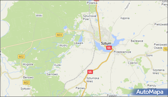 mapa Zajezierze gmina Sztum, Zajezierze gmina Sztum na mapie Targeo