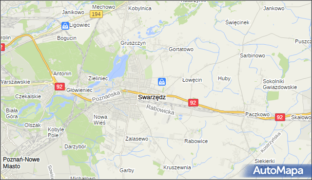 mapa Jasin gmina Swarzędz, Jasin gmina Swarzędz na mapie Targeo