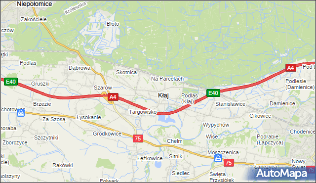 mapa Kłaj, Kłaj na mapie Targeo