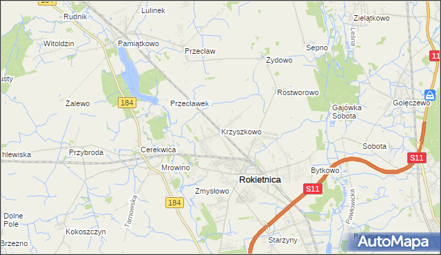 mapa Krzyszkowo, Krzyszkowo na mapie Targeo