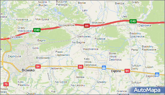 mapa Maszkienice, Maszkienice na mapie Targeo