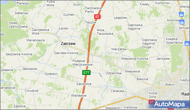 mapa Mleczków, Mleczków na mapie Targeo