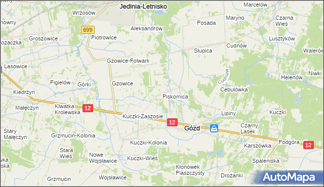 mapa Piskornica, Piskornica na mapie Targeo