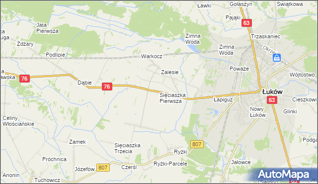 mapa Sięciaszka Pierwsza, Sięciaszka Pierwsza na mapie Targeo