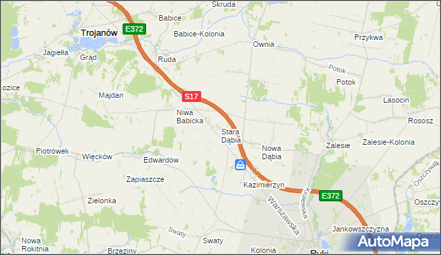 mapa Stara Dąbia, Stara Dąbia na mapie Targeo