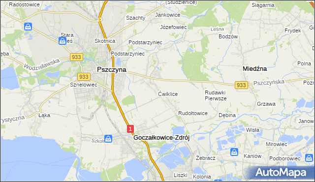 mapa Ćwiklice, Ćwiklice na mapie Targeo