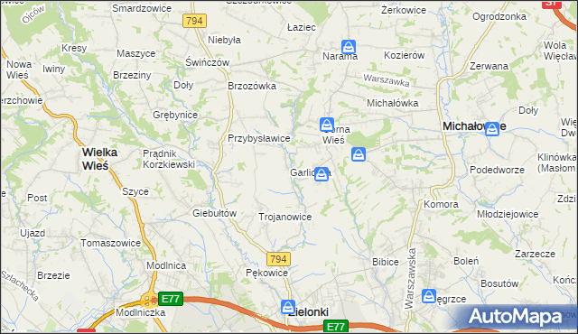 mapa Garliczka, Garliczka na mapie Targeo