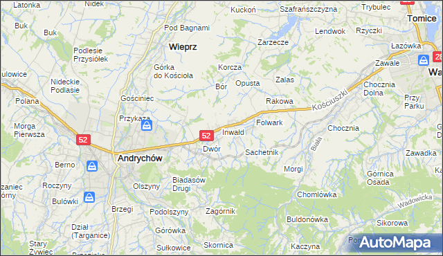 mapa Inwałd, Inwałd na mapie Targeo