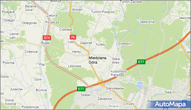mapa Kostomłoty Drugie, Kostomłoty Drugie na mapie Targeo