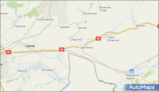 mapa Laskowice gmina Lubrza, Laskowice gmina Lubrza na mapie Targeo